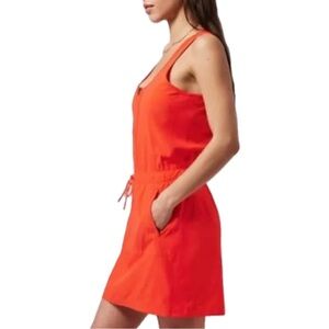 Athleta Savannah Orange Sleeveless V-Neck Dress Size Medium